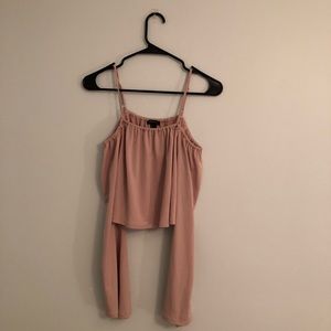 Off the shoulder long sleeve crop top